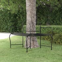 Berkfield Home Tree Bench 150 cm Black Steel