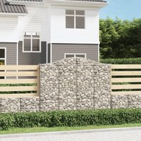 Berkfield Home Arched Gabion Basket 200x30x160/180 cm Galvanised Iron in Silver
