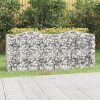 Berkfield Home Arched Gabion Raised Bed 200x50x100 cm Galvanised Iron in Silver | Size: 200 x 50 x 100 cm