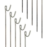 Pegdev 20 x Premium Steel Fencing Pins 1250mm x 10mm for Barrier Mesh, Road, Event Stakes in Metallics