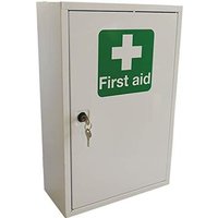 Pegdev Small Lockable White Metal First Aid Cabinet Wall Mounted Storage