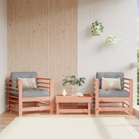 Berkfield Home Garden Chairs with Cushions 2 pcs Solid Wood Douglas in Brown