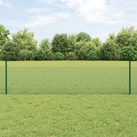 Berkfield Home Welded Wire Fence with 11 U Posts Green 0.5x25 m Steel