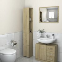 Berkfield Home Bathroom Cabinet Sonoma Oak 25x26.5x170 cm Engineered Wood in Brown