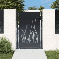 Berkfield Home Garden Gate Anthracite 105x155 cm Steel Grass Design