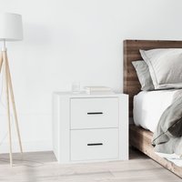 Berkfield Home Bedside Cabinet White 50x39x47 cm | Size: 50 x 39 x 47 cm