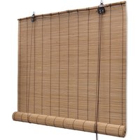 Berkfield Home Brown Bamboo Roller Blinds 140 x 160 cm