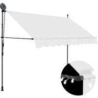 Berkfield Home Manual Retractable Awning with LED 300 cm Cream in Beige