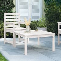 Berkfield Home Garden Table White 82.5x82.5x45 cm Solid Wood Pine