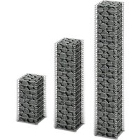 Berkfield Home 3 Piece Gabion Set Galvanised Wire in Silver