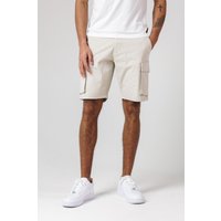 French Connection Men's Cotton Cargo Shorts in Stone | Size: 2XL
