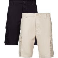 French Connection Men's 2 Pack Cotton Cargo Shorts in Navy | Size: Large