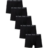 French Connection Men's 5 Pack FCUK Cotton Stretch Boxers in Black | Size: Medium
