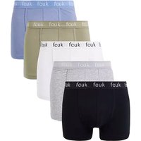 French Connection Men's 5 Pack FCUK Cotton Stretch Boxers in Khaki | Size: XL