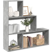 Berkfield Home Room Divider Bookcase 3-Tier Concrete Grey 123x29x123 cm Engineered Wood | Size: 123 x 29 x 123 cm