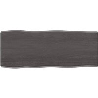 Berkfield Home Table Top Dark Grey 100x40x(2-6) cm Treated Solid Wood Live Edge in Brown