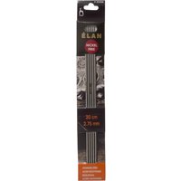 S S KP DE 20CMX2.75 Knitting Pins Double Ended Set Five Stainless Steel Elan 20cm x 2.75mm