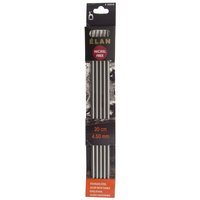 S S KP DE 20CMX4.50 Knitting Pins Double Ended Set Five Stainless Steel Elan 20cm x 4.50mm