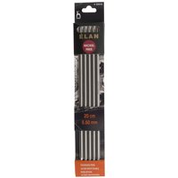 S S KP DE 20CMX5.50 Knitting Pins Double Ended Set Five Stainless Steel Elan 20cm x 5.50mm