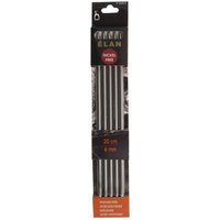 S S KP DE 20CMX6.00 Knitting Pins Double Ended Set Five Stainless Steel Elan 20cm x 6.00mm
