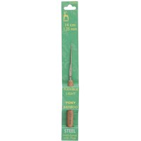 STL C HK W BAMB 1.25 Crochet Hook Steel Bamboo Handle 14cm x 1.25mm