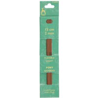 BAMB DE KP 15CMX2.00 Knitting Pins Double Ended Set Five Bamboo 15cm x 2.00mm