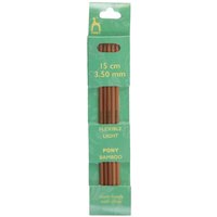BAMB DE KP 15CMX3.75 Knitting Pins Double Ended Set Five Bamboo 15cm x 3.75mm