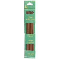 BAMB DE KP 15CMX4.50 Knitting Pins Double Ended Set Five Bamboo 15cm x 4.50mm