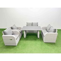 Fimous Patio Garden Furniture Sets with Cushions Light Grey 5 Pieces