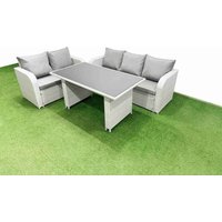 Fimous Garden Furniture Set with Rectangular Dining Table Light Grey