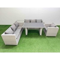 Fimous Patio Garden Furniture Sets with Side Table Light Grey