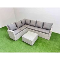 Fimous 6 Seater Corner Sofa Sets with Coffee Table Light Grey Mixed