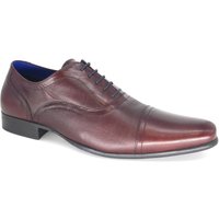 Thomas Crick Men's Leather Lace Up Oxford Shoes in Burgundy | Size: 6