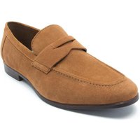 Thomas Crick Men's 'Harley' Loafer Suede Leather Slip-On Loafer Shoes in Light Stone | Size: 12