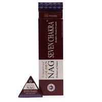 Jumbo Golden Nag Seven Chakra Backflow Incense Cones