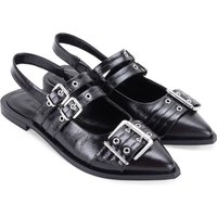 Off the Hook Women's 'ALDERBROOK' Block Heel Leather Comfort Flat Sandals in Brown | Size: 4
