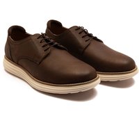 Thomas Crick Men's 'SCOTT' Casual Lace-up Leather Trainer Shoe in Dark Brown | Size: 10