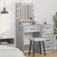 Berkfield Home Grey sonoma Particle board 50 x 41 x 135 cm Mirror Vanity Table