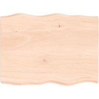 Berkfield Home Table Top 80x60x(2-4) cm Untreated Solid Wood Live Edge in Brown
