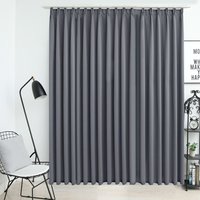 Berkfield Home Blackout Curtain with Hooks Grey 290x245 cm