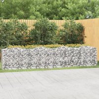Berkfield Home Arched Gabion Raised Bed 400x50x100 cm Galvanised Iron in Silver | Size: 400 x 50 x 100 cm