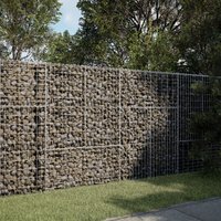 Berkfield Home Gabion Basket with Cover 200x100x150 cm Galvanised Iron in Silver | Size: 200 x 100 x 150 cm