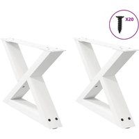 Berkfield Home Coffee Table Legs 2 pcs White 50x(30-31.3) cm Steel