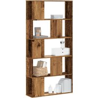 Berkfield Home Bookcase 5-Tier Old Wood 80.5x23.5x162.5 cm Engineered Wood in Brown