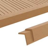 Berkfield Home 5 pcs Decking Angle Trims WPC 170 cm Teak Colour in Brown
