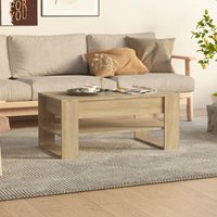 Berkfield Home Coffee Table Sonoma Oak 102x55x45 cm Engineered Wood in Brown | Size: 102 x 55 x 45 cm