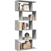 Berkfield Home Room Divider Bookcase 5-Tier Concrete Grey 70x24x161 cm Engineered Wood | Size: 70 x 24 x 161 cm