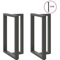 Berkfield Home Bar Table Legs T-Shaped 2 pcs Anthracite 60x35x(90-91) cm Steel in Black