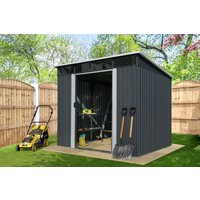 Agadon Skylight Metal Shed in Dark Grey | Size: 6x8ft