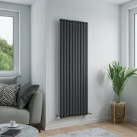 Agadon Solo Designer Oval Tube Radiator in Dark Grey | Size: 1800mm x 360mm